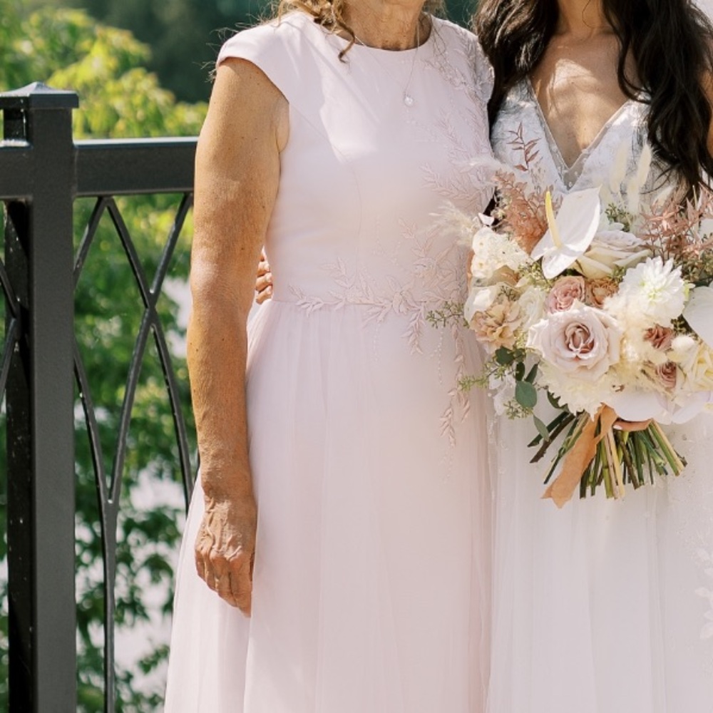 Elegant blush pink maxi gown